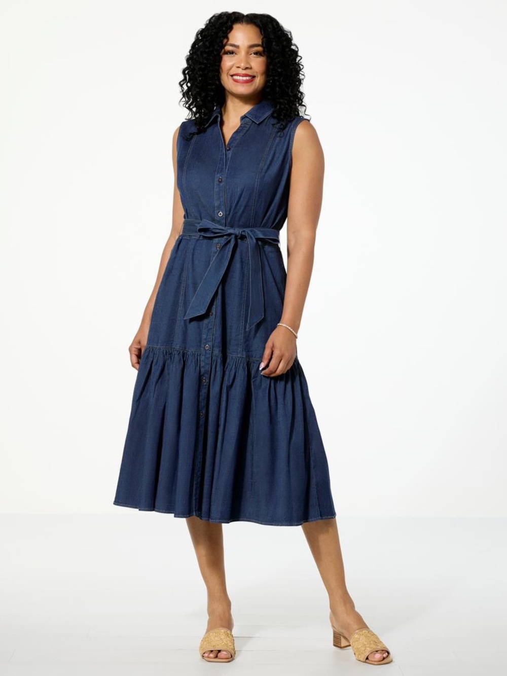 Tower Hill by Christie Brinkley Sleeveless Denim Midi Dress